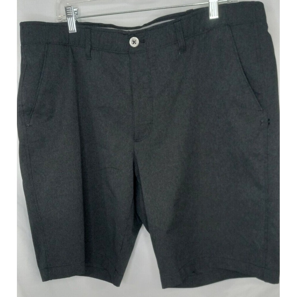 Under Armour 40 men's golf tennis athletic mesh charcoal gray shorts belted dad